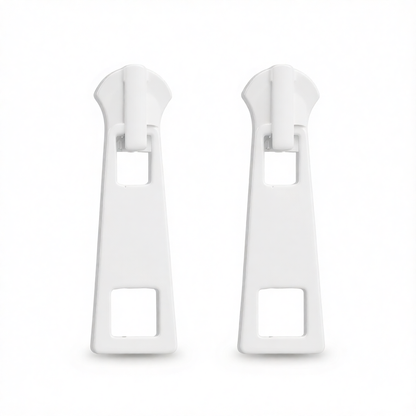 White Enamel & Silver-Plated Zip Drop Earrings