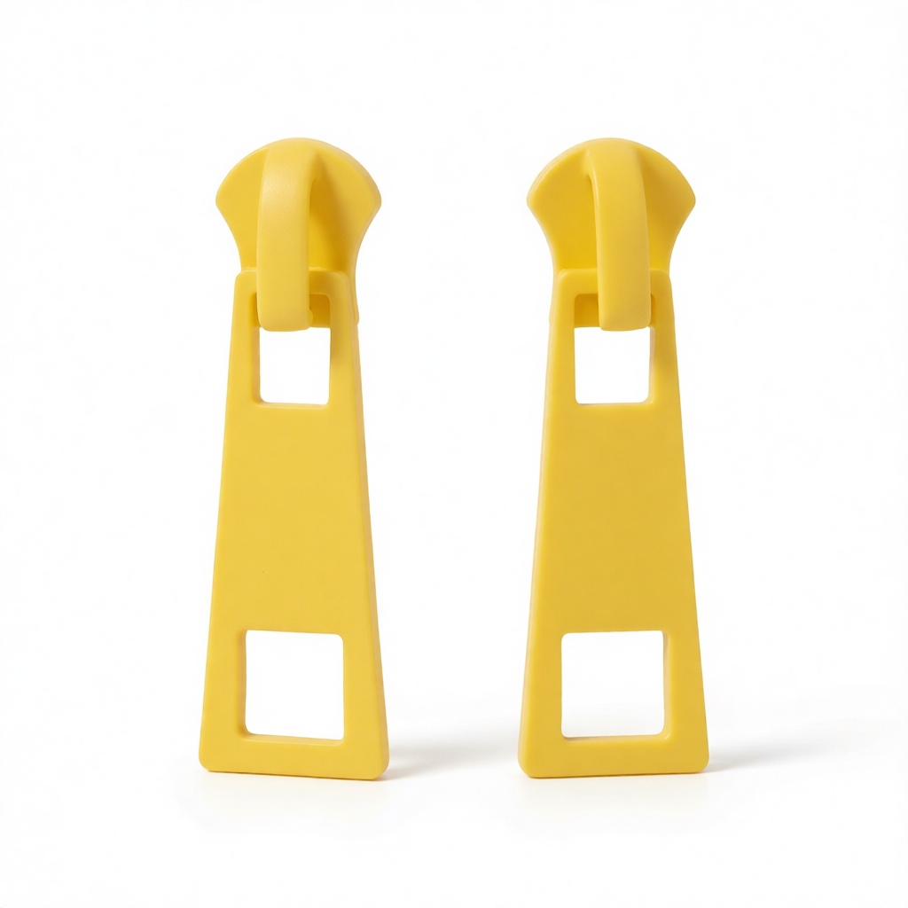 Yellow Enamel & Silver-Plated Zip Drop Earrings