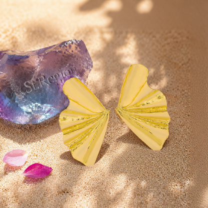 18K Gold-Plated Maple Leaf Stud Earrings