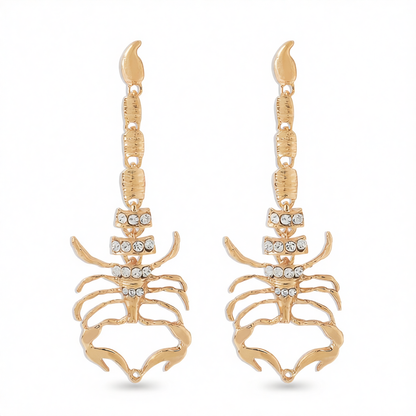Cubic Zirconia & 18K Gold-Plated Scorpion Drop Earrings