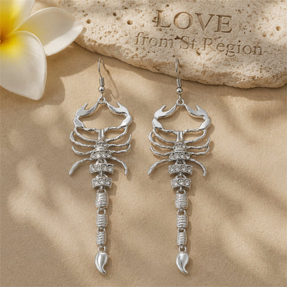 Cubic Zirconia & Silver-Plated Scorpion Drop Earrings