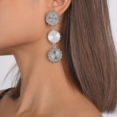 Silver-Plated Vortex Drop Earrings