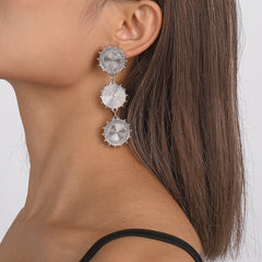 Silver-Plated Vortex Drop Earrings