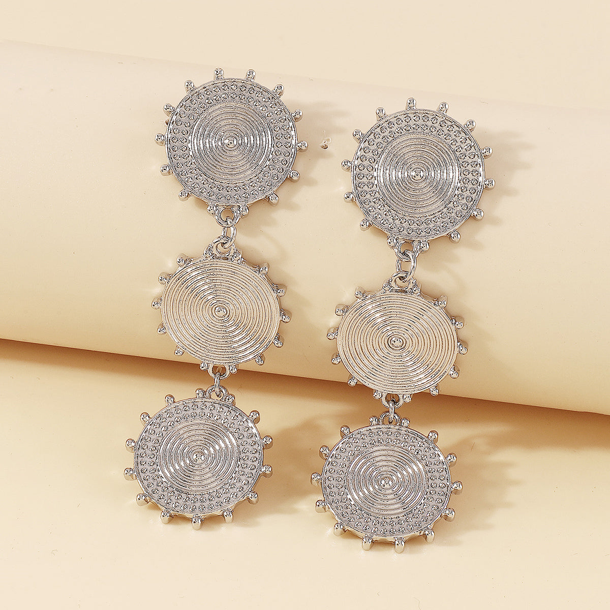 Silver-Plated Vortex Drop Earrings