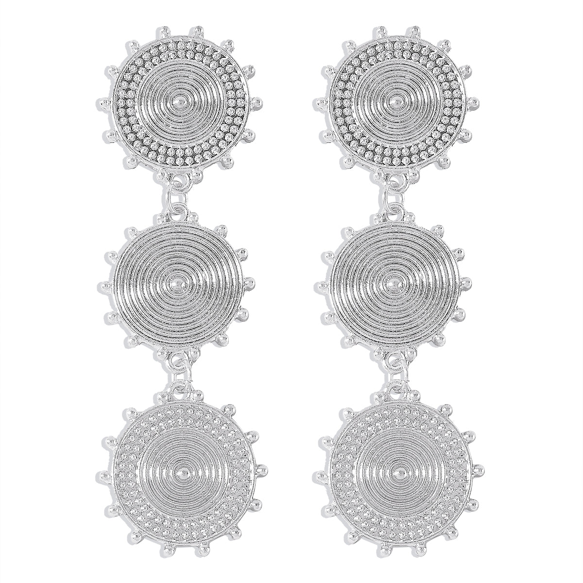 Silver-Plated Vortex Drop Earrings