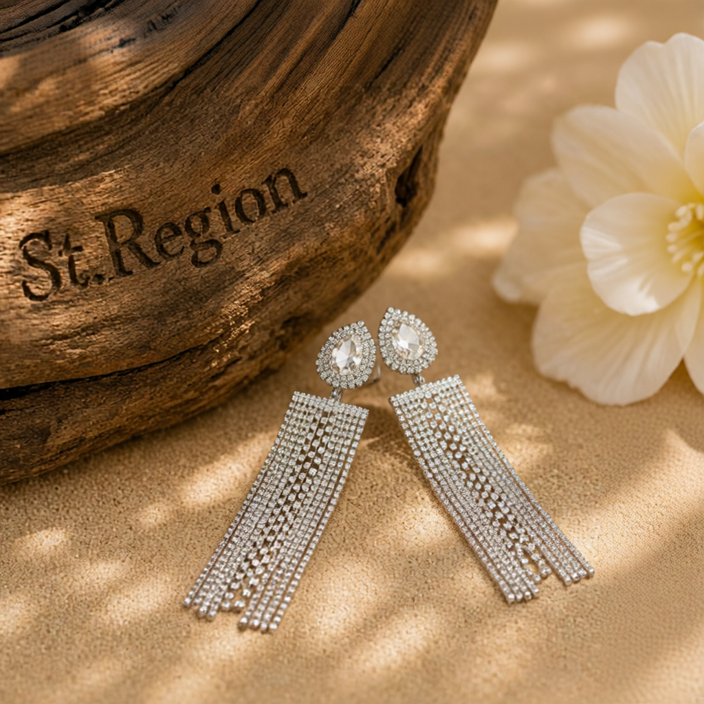 Cubic Zirconia & Crystal Silver-Plated Tassel Drop Earrings