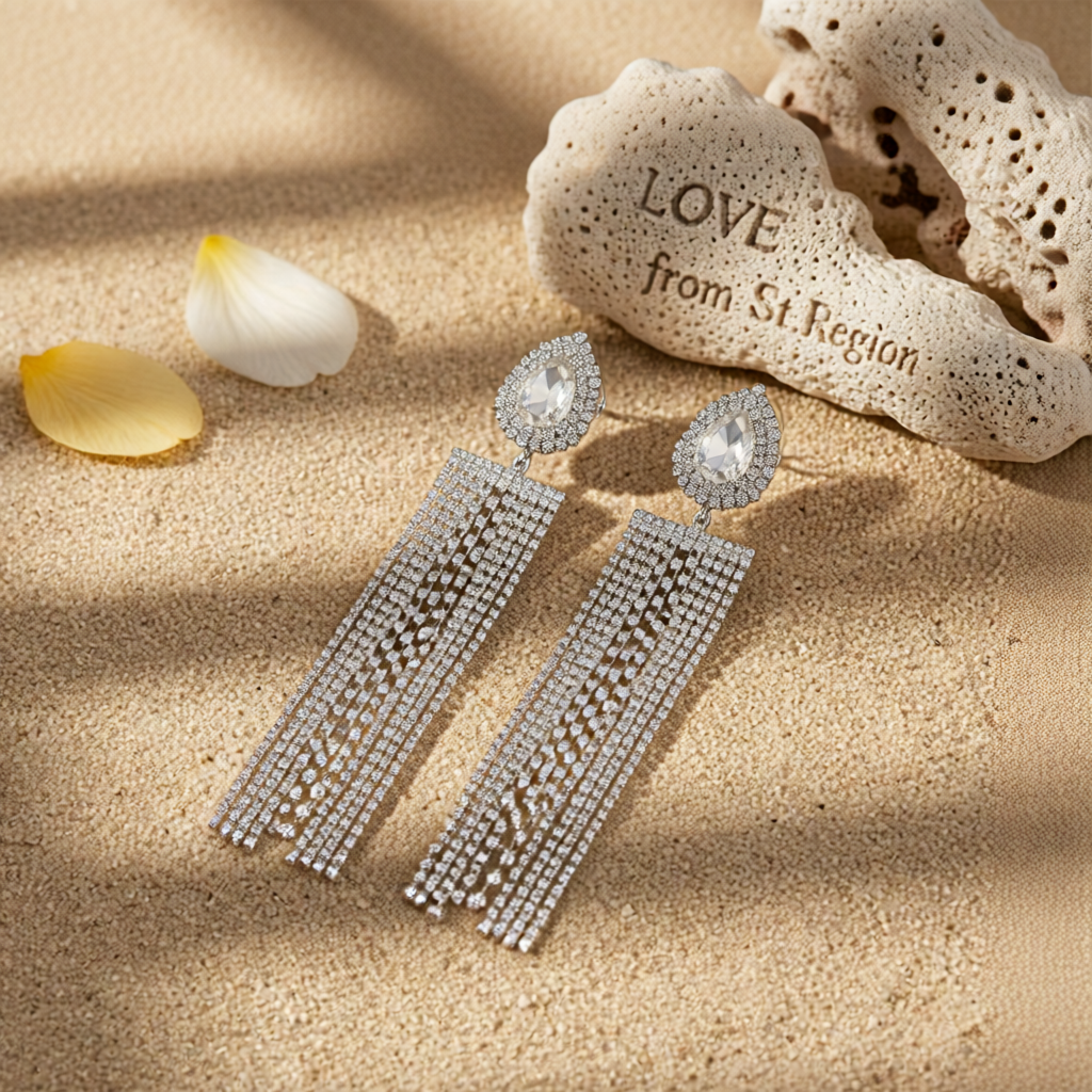 Cubic Zirconia & Crystal Silver-Plated Tassel Drop Earrings