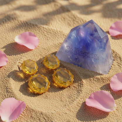 Yellow Crystal & 18K Gold-Plated Octagon Drop Earrings