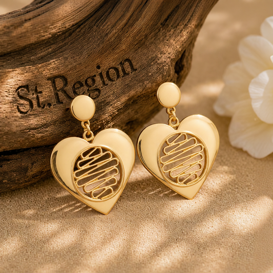 18K Gold-Plated Open Heart Drop Earrings