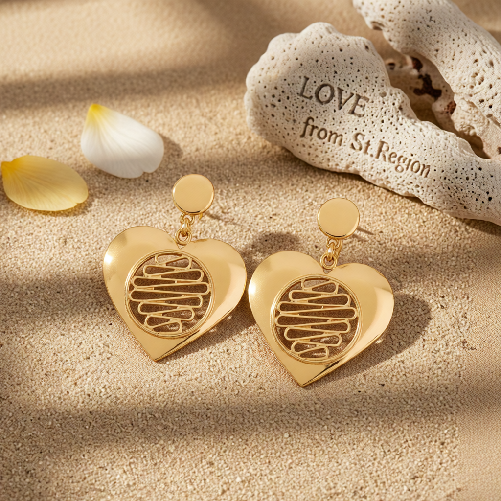 18K Gold-Plated Open Heart Drop Earrings