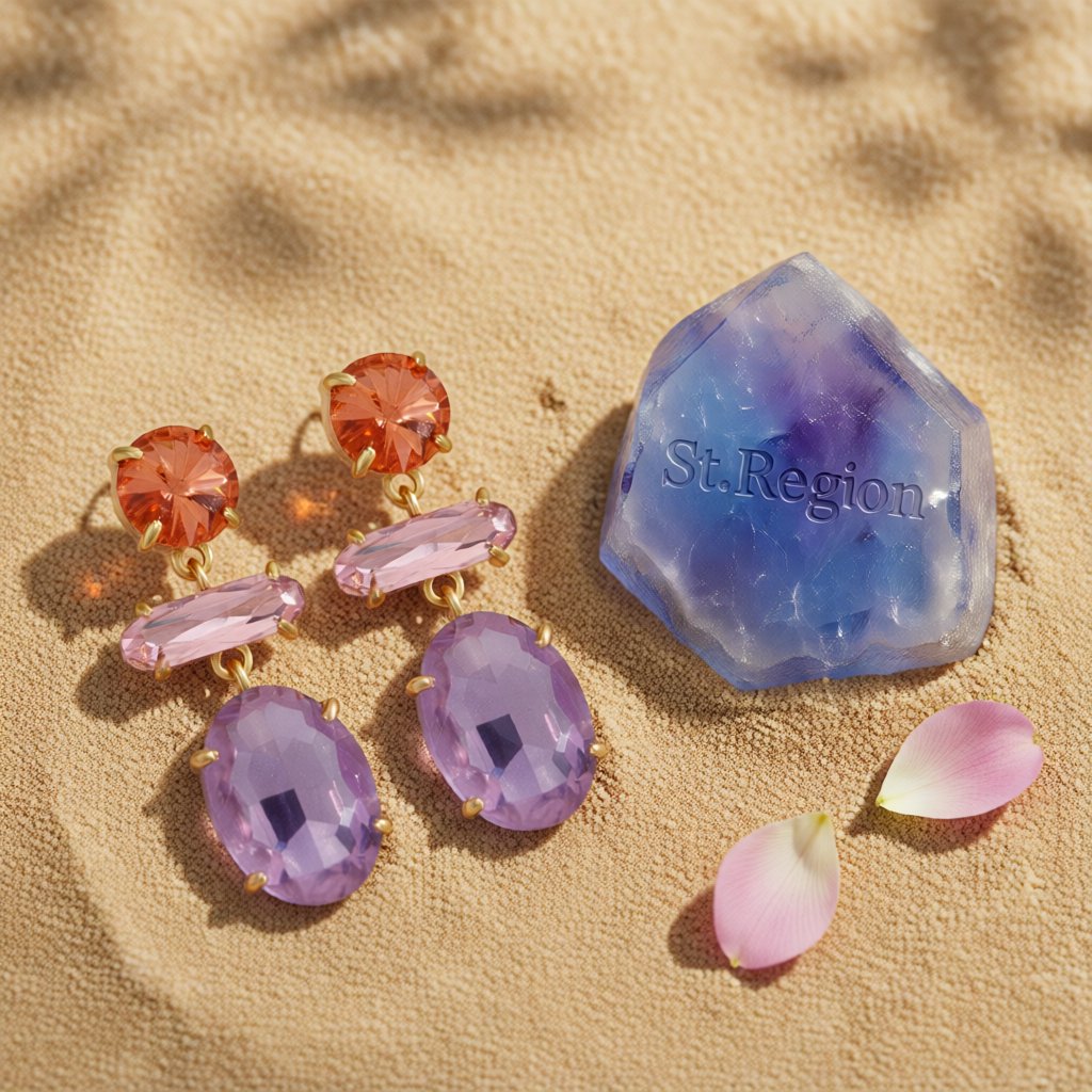 Purple Crystal & 18K Gold-Plated Drop Earrings
