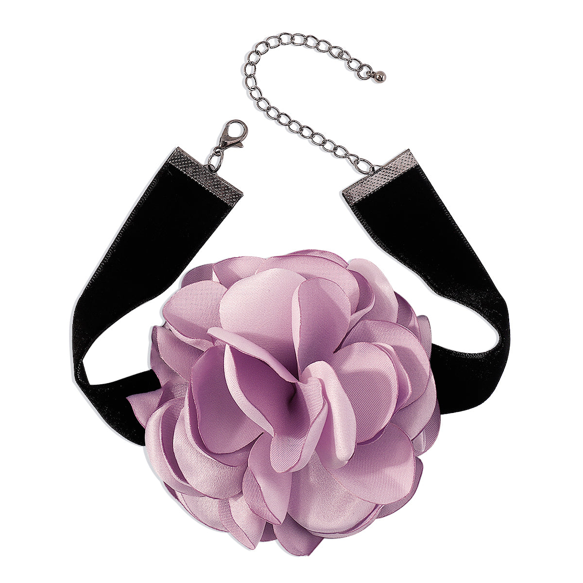 Black & Purple Rose Choker Necklace