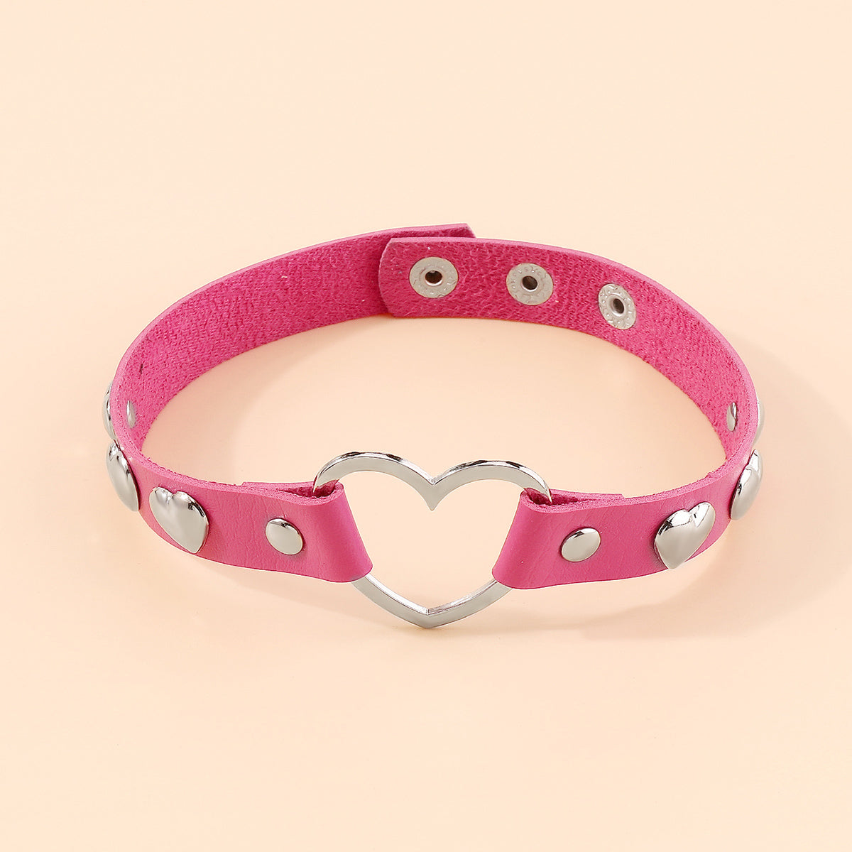 Rose Polystyrene & Silver-Plated Heart Choker Necklace