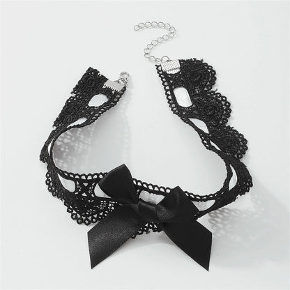 Black and White Bow Choker, chunky choker necklace, dainty minimalist design, lifestyle look