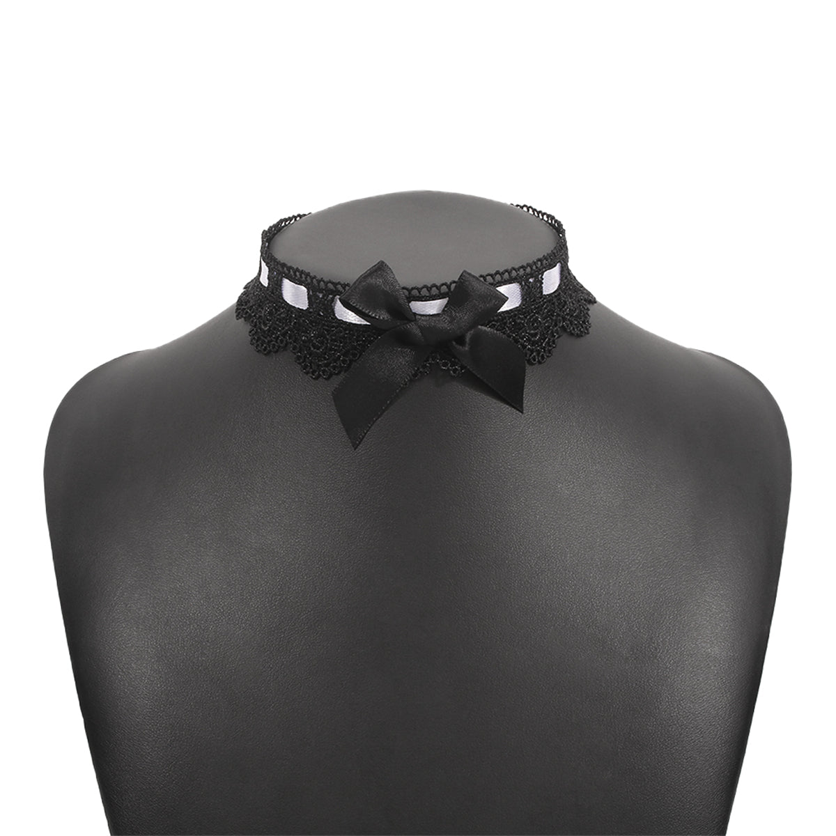 Black and White Bow Choker, chunky choker necklace, dainty minimalist design, styled look