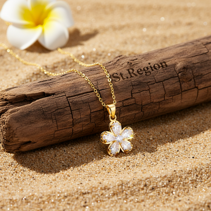 Crystal & Cubic Zirconia Floral Pendant Necklace - Street Region