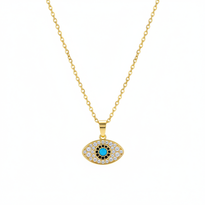 Cubic Zirconia & 18K Gold-Plated Eye Pendant Necklace - Street Region