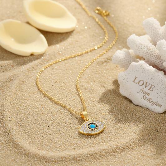 Cubic Zirconia & 18K Gold-Plated Eye Pendant Necklace - Street Region