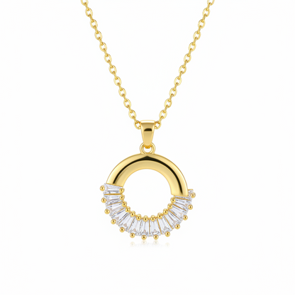 Crystal & 18K Gold-Plated Circle Pendant Necklace - Street Region