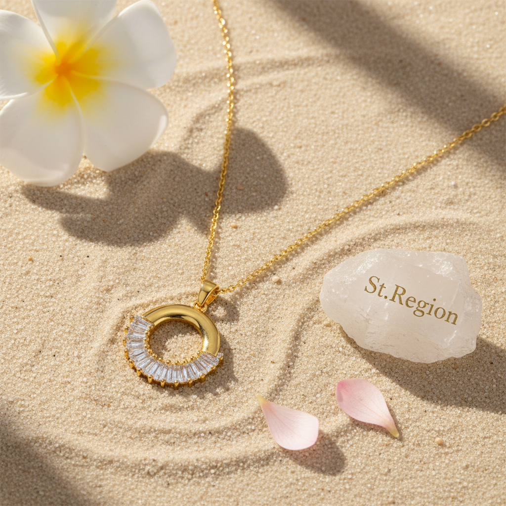 Crystal & 18K Gold-Plated Circle Pendant Necklace - Street Region