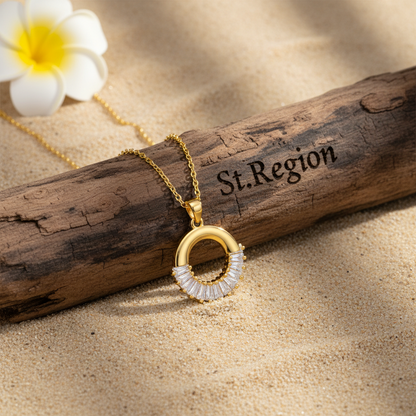 Crystal & 18K Gold-Plated Circle Pendant Necklace - Street Region