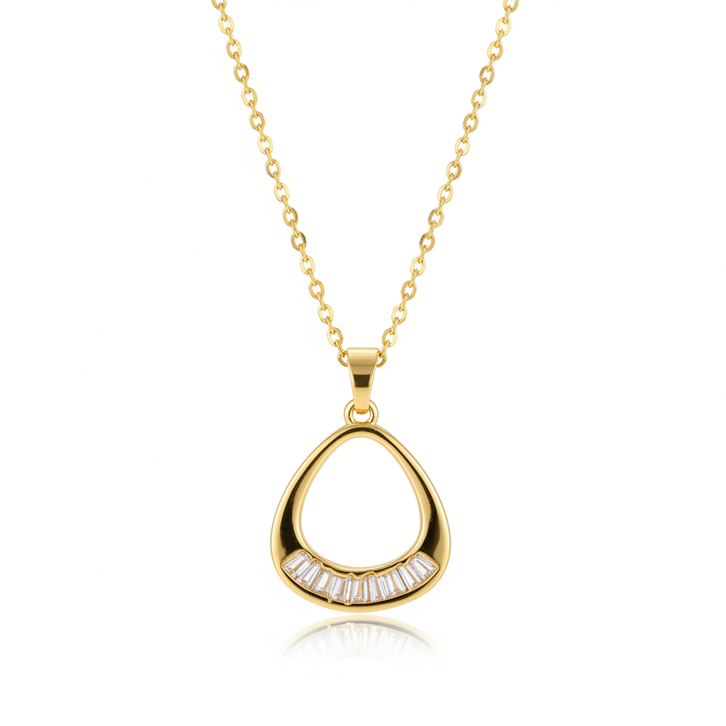 Crystal & 18K Gold-Plated Oval Pendant Necklace - Street Region