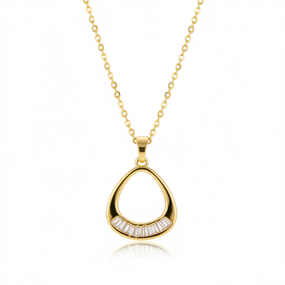 Crystal & 18K Gold-Plated Oval Pendant Necklace - Street Region