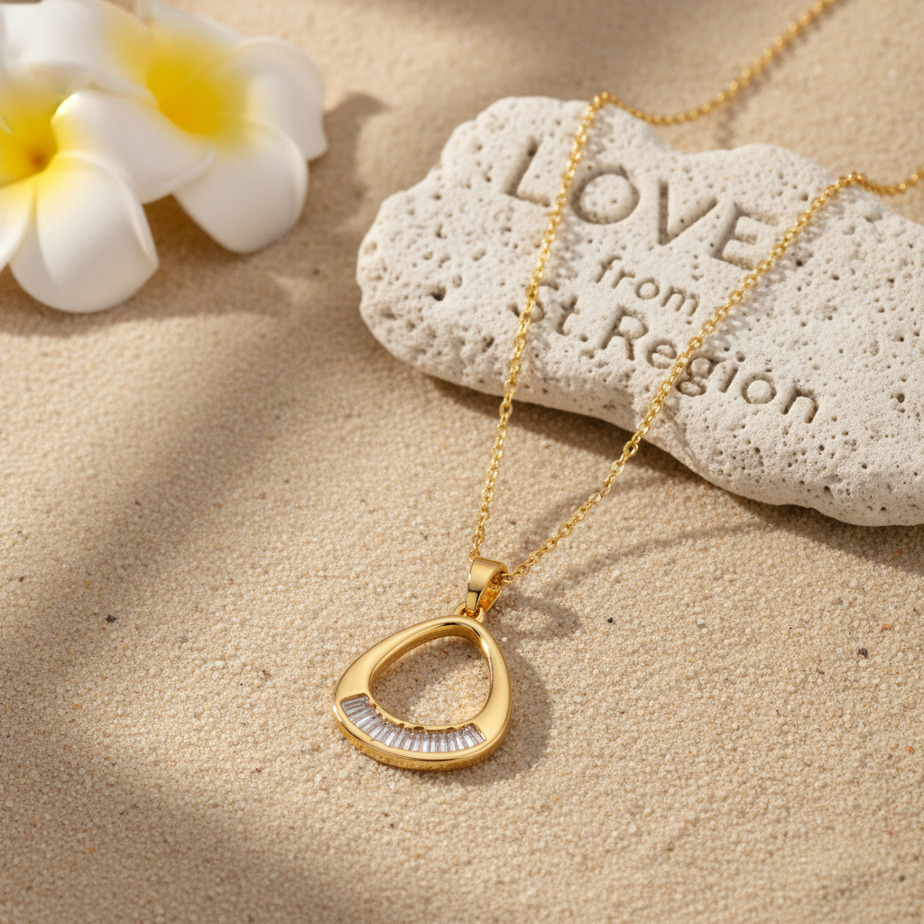 Crystal & 18K Gold-Plated Oval Pendant Necklace - Street Region
