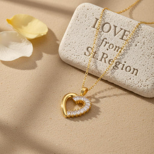 Crystal & 18K Gold-Plated Heart Pendant Necklace