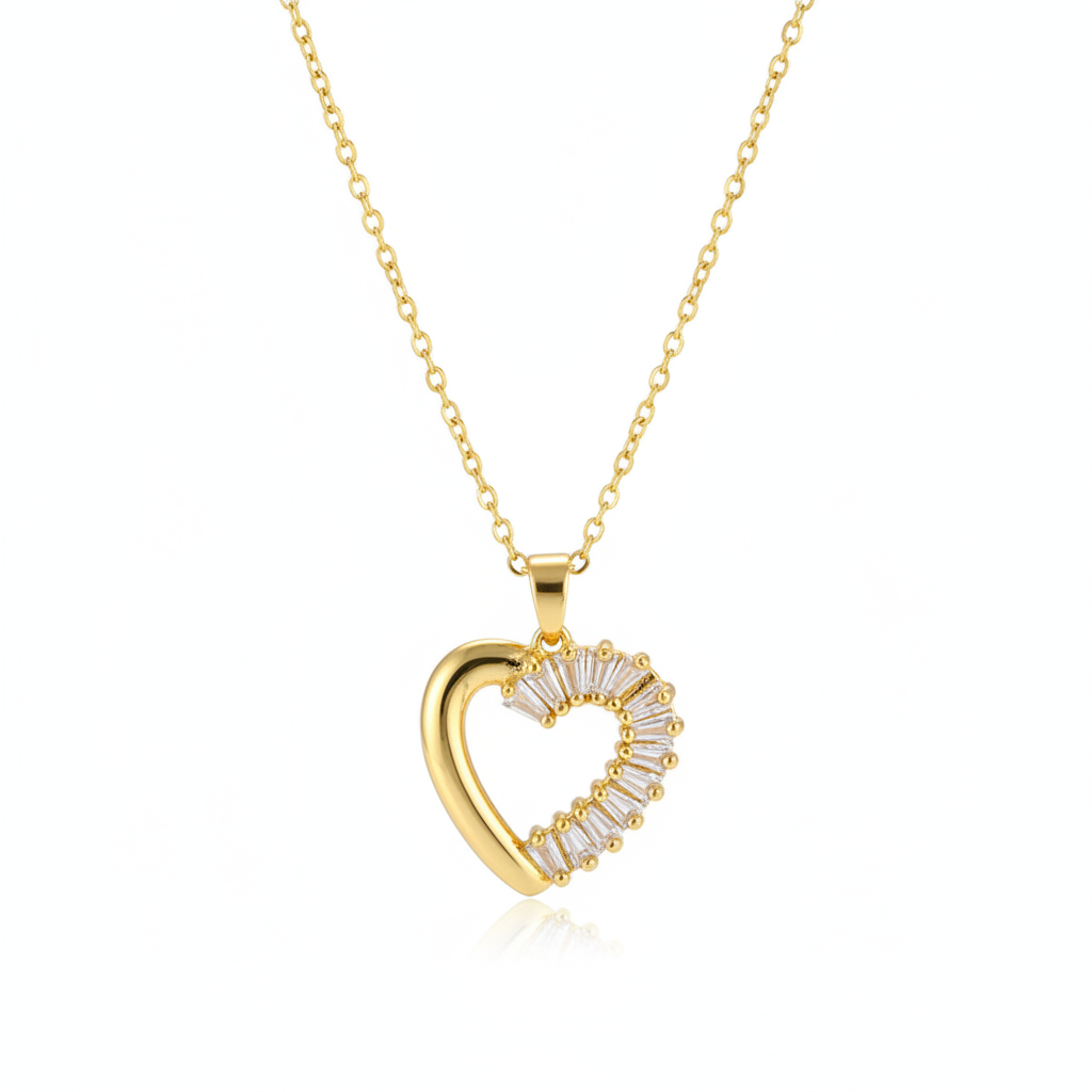 Crystal & 18K Gold-Plated Heart Pendant Necklace - Street Region