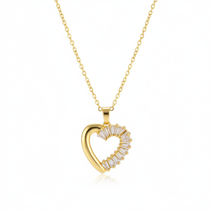 Crystal & 18K Gold-Plated Heart Pendant Necklace - Street Region