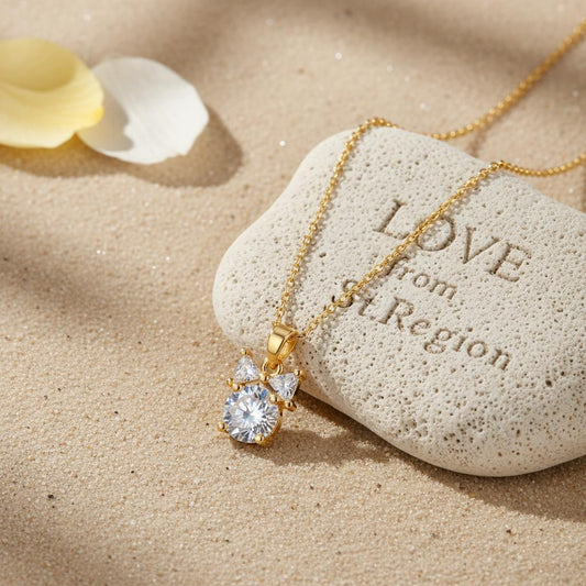 Clear Crystal & 18K Gold-Plated Bow Pendant Necklace