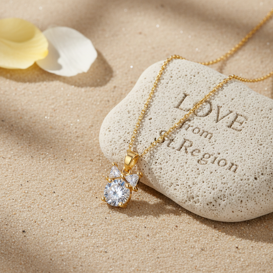Clear Crystal & 18K Gold-Plated Bow Pendant Necklace