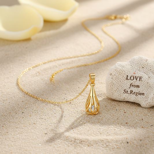 Cubic Zirconia & 18K Gold-Plated Drop Pendant Necklace - Street Region
