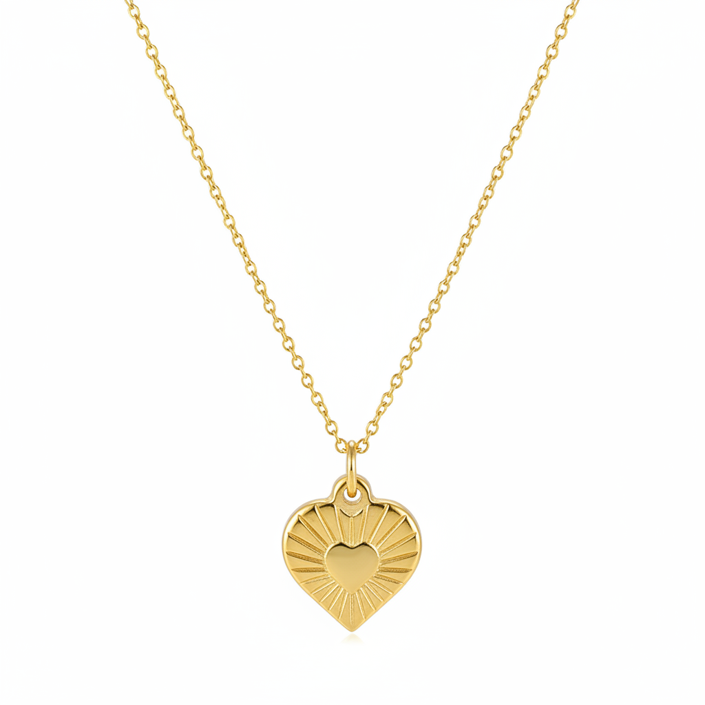 18K Gold-Plated Heart Pendant Necklace - Street Region