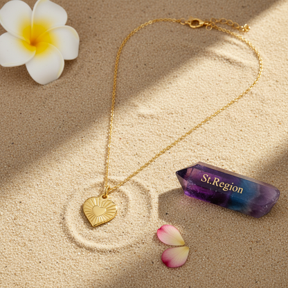 18K Gold-Plated Heart Pendant Necklace - Street Region