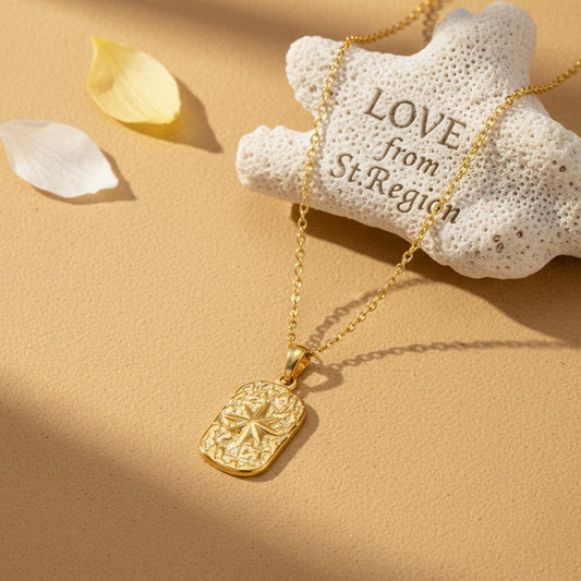 18K Gold-Plated Star Card Pendant Necklace