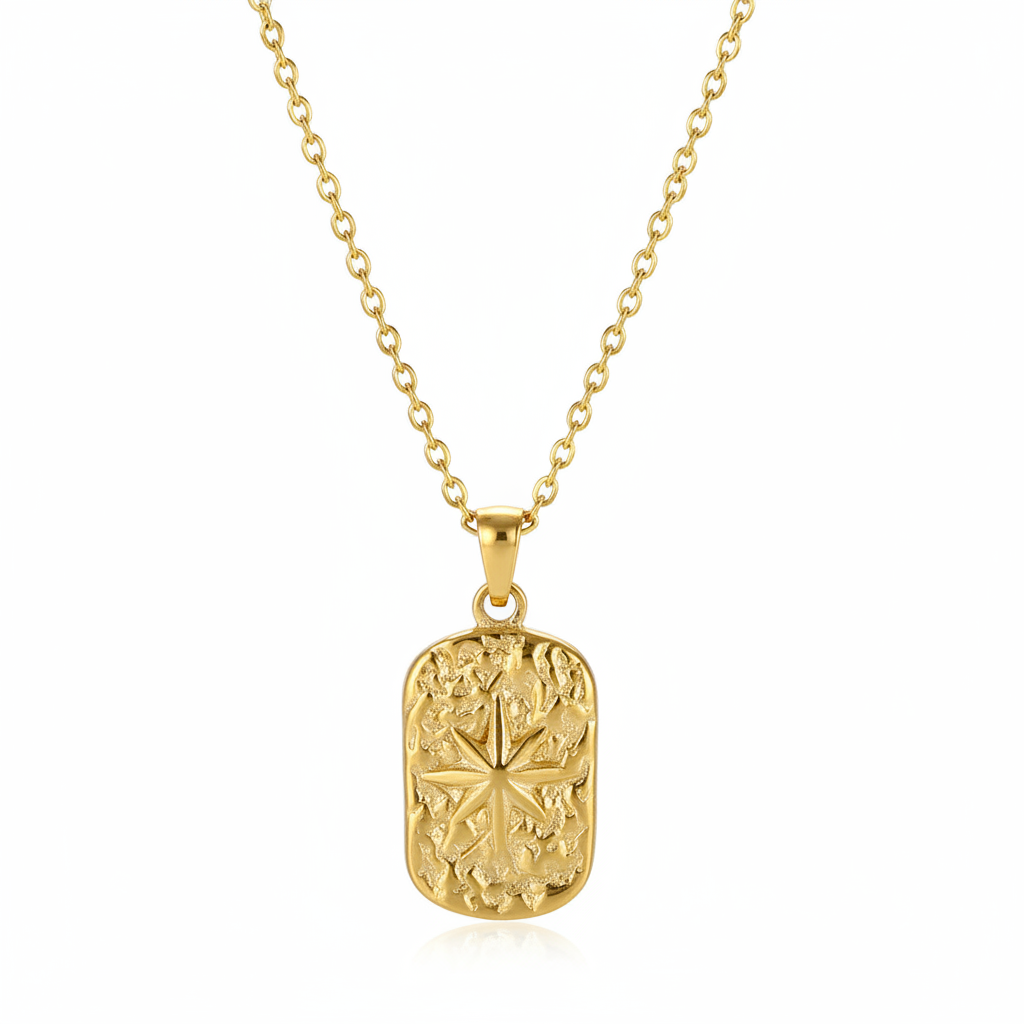 18K Gold-Plated Star Card Pendant Necklace - Street Region