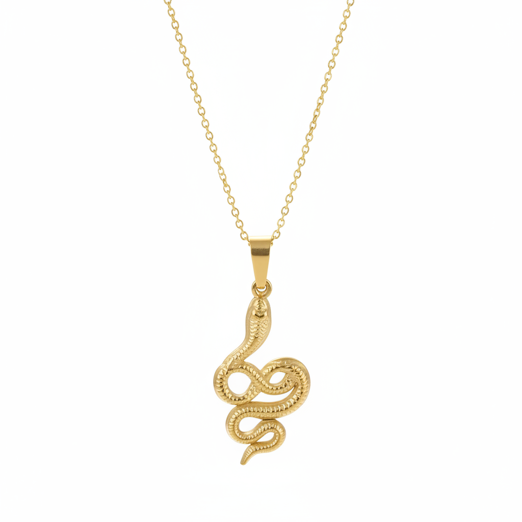 18K Gold-Plated Snake Pendant Necklace - Street Region
