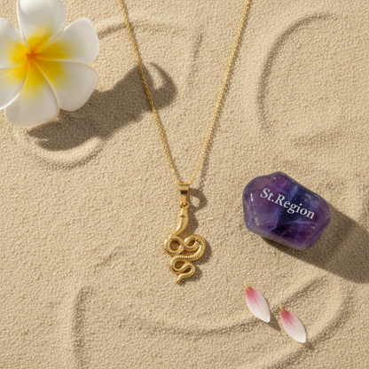 18K Gold-Plated Snake Pendant Necklace - Street Region