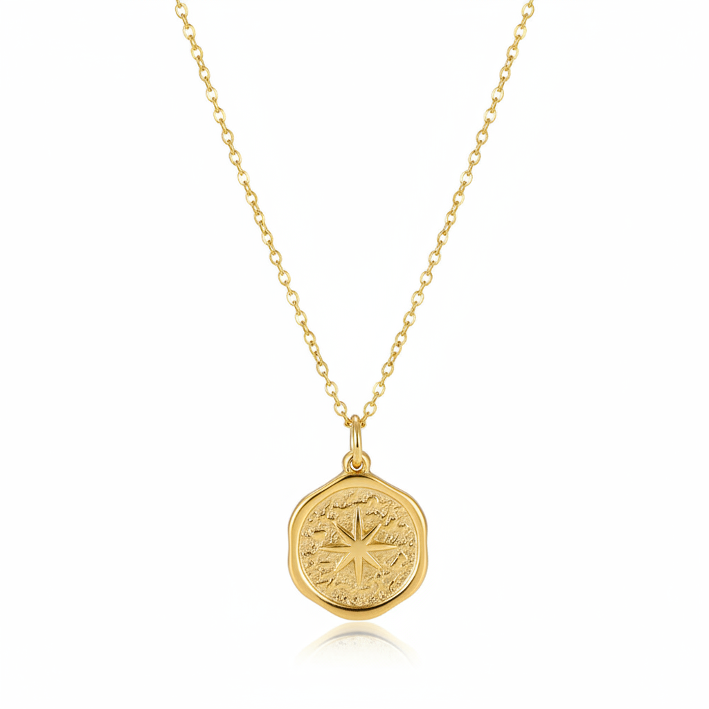 18K Gold-Plated Star Coin Pendant Necklace - Street Region