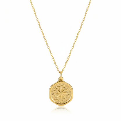 18K Gold-Plated Star Coin Pendant Necklace - Street Region