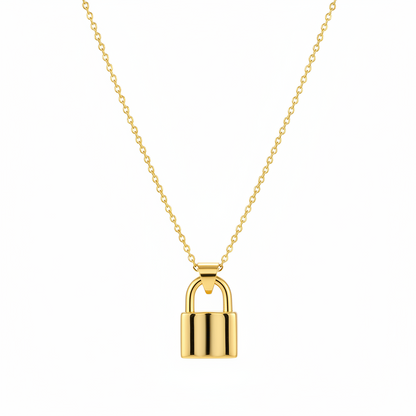 18K Gold-Plated Lock Pendant Necklace - Street Region