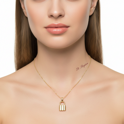 18K Gold-Plated Lock Pendant Necklace - Street Region
