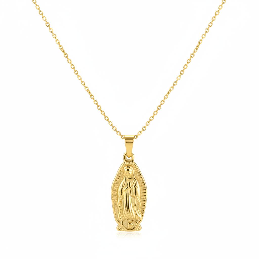 18K Gold-Plated Mary Pendant Necklace - Street Region