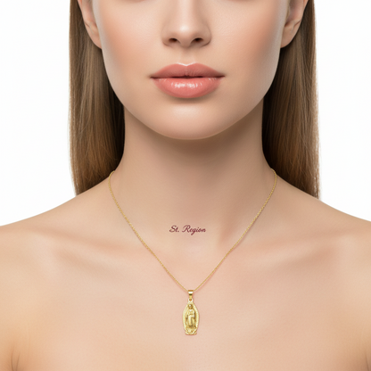 18K Gold-Plated Mary Pendant Necklace - Street Region