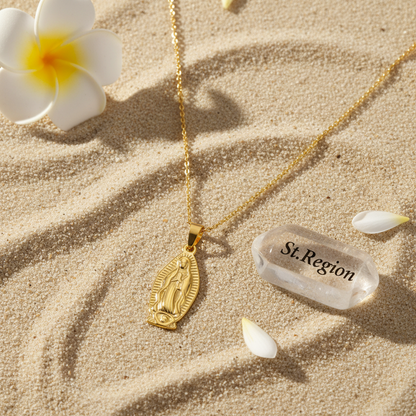 18K Gold-Plated Mary Pendant Necklace - Street Region