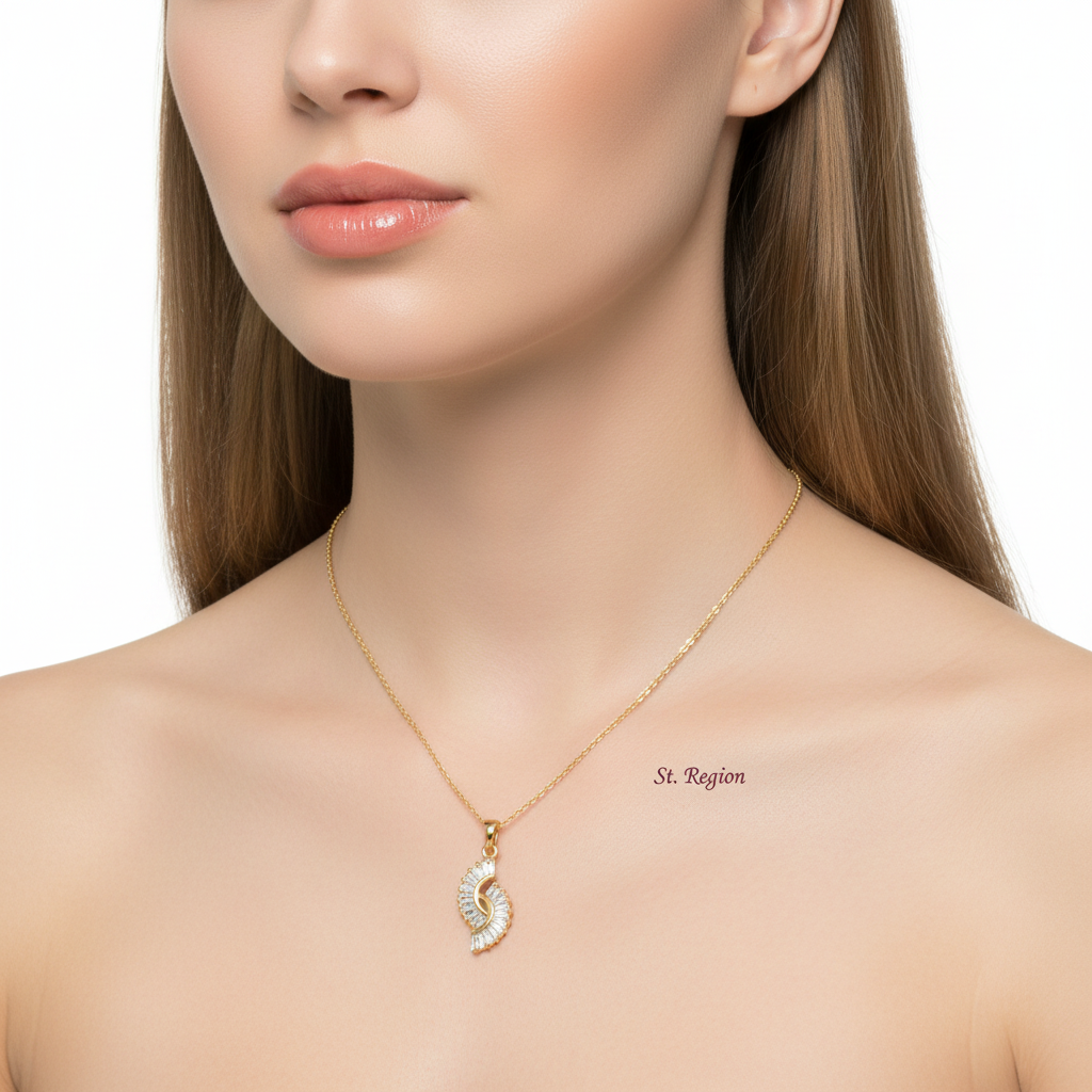 Crystal & 18K Gold-Plated Botanical Pendant Necklace - Street Region