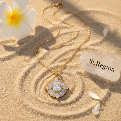 Clear Crystal & 18K Gold-Plated Oval Pendant Necklace - Street Region