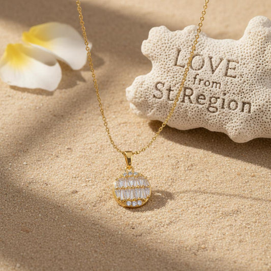 Crystal & 18K Gold-Plated Triangle-Cut Round Pendant Necklace